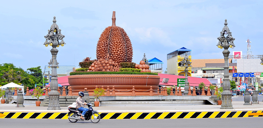 Drive around Durian monument in Cambodia