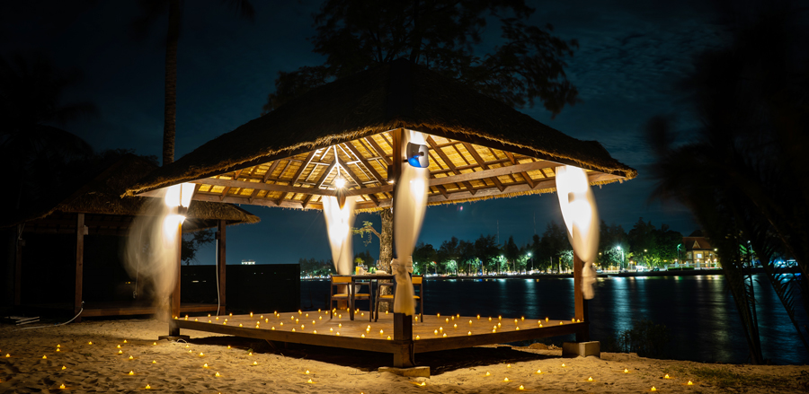 Private beach experience at Amber Kampot in Cambodia
